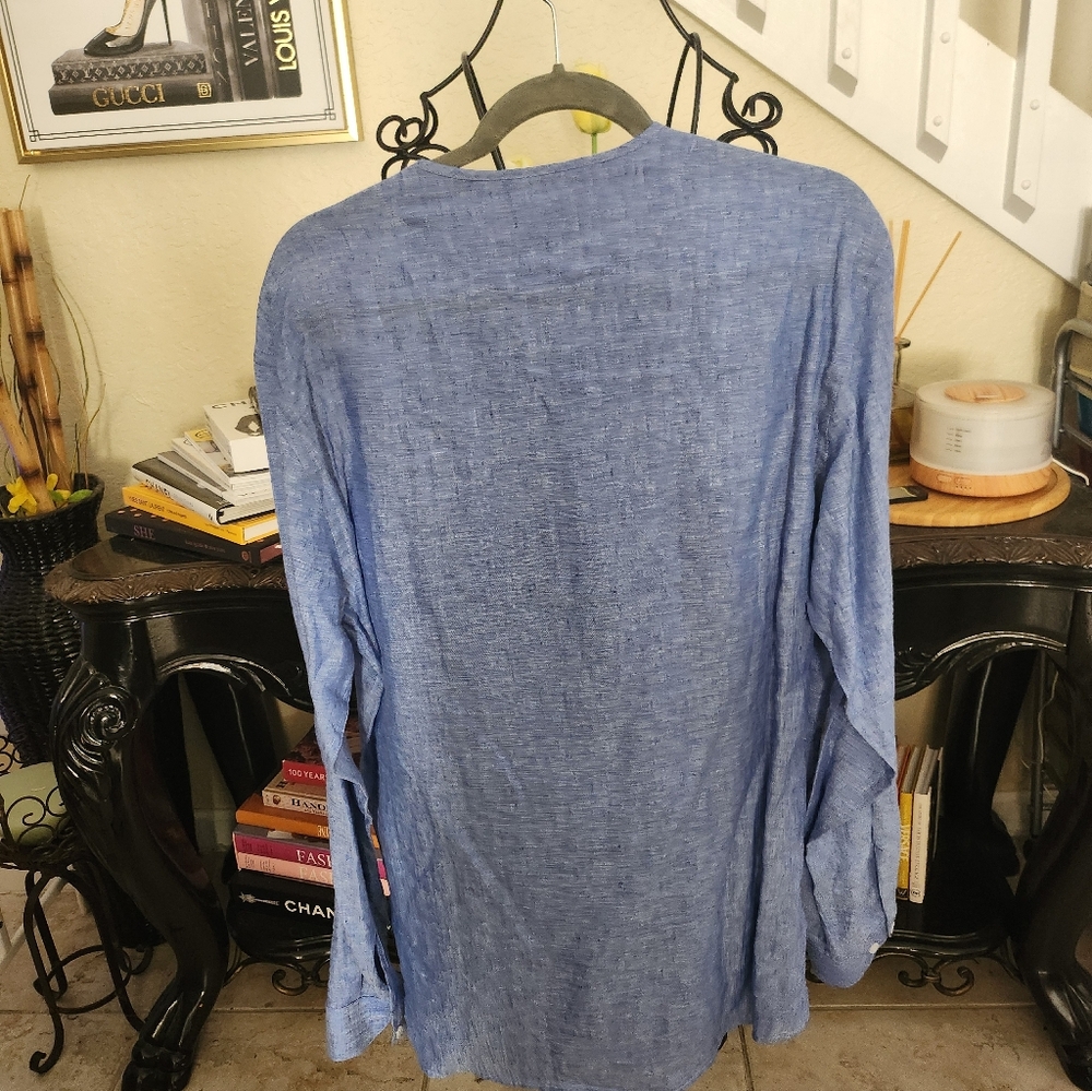 Azulu linen shirt size L NEW - Picture 4 of 4